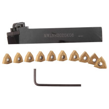 Set med 20 Mm SvarvverktygshåLlare MWLNR2020K08 + 10 St WNMG0804 HåRdmetallskäR
