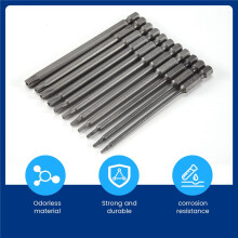 11 Pack 75mm Torx Screwdriver Bit Set 1/4 Inch Hex Shank T6-T40 Star Screwdriver Tool Kit with 1 Pack Handle