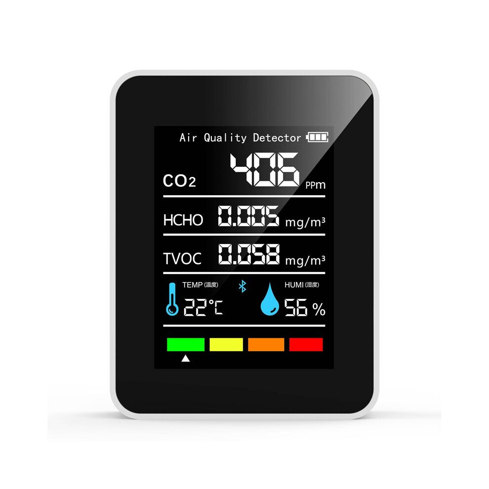 Tauoh 5 In1 Co2 Meter Digital Temperature Humidity Tester Carbon Dioxide Detector Air Quality Monitor Tvoc Hcho Analyzer-B