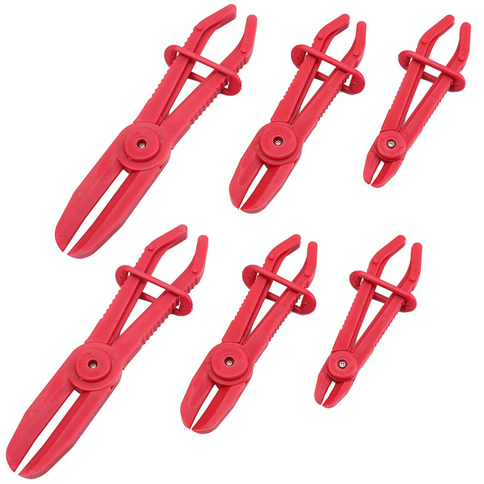 6 Pack Hose Clamp Pliers, Clamps Pinch Pliers For Brake Hoses, Fuel Hoses,Gas Lines,Coolant Hoses,Radiator Hoses,Red 6032079603541