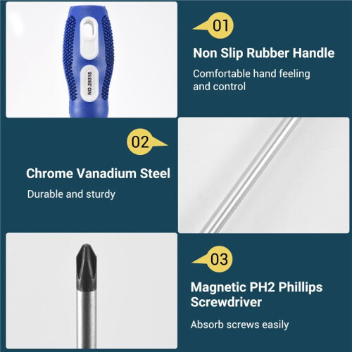 12" Length Shank 6mm Magnetic Tip   Phillips Screwdriver 2