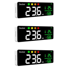 3X DM1306D Numérique Décibel Sonomètre Détecteur de Bruit Mural Intelligent 30-130DB Moniteur de Température et D'Humidité