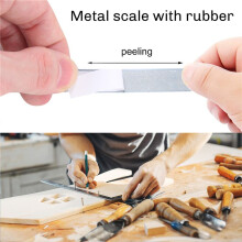Stainless Steel Adhesive Scale Precision Woodworking Guide Rail Self-Adhesive Tape Measure Metal Ruler with Glue,B-100cm