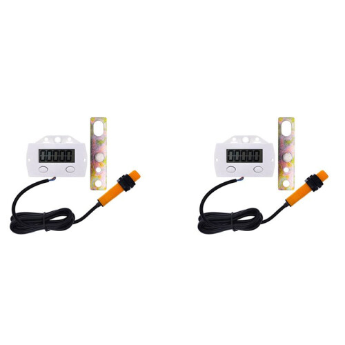 2X 5 Digit Electronic Digital Display Counter Proximity Industrial Magnetic Sensor  Punch Counter Induction Meter