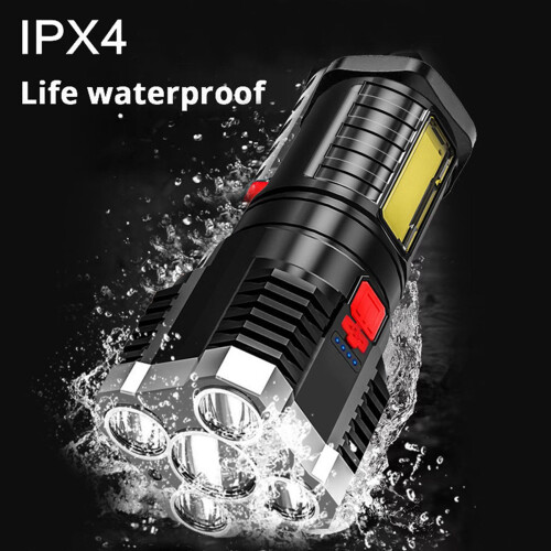 2X Super Bright Flashlight Ultra Powerful LED Torch Light Rechargeable Side Light 5LED Outdoor Flashlight for Camping 1