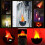 2X 3D Fake-Fire Light,Hanging LED Flame Light,Artificial LED Silk Flame Stage Effect Light Realistic Campfire Lamp Prop 3