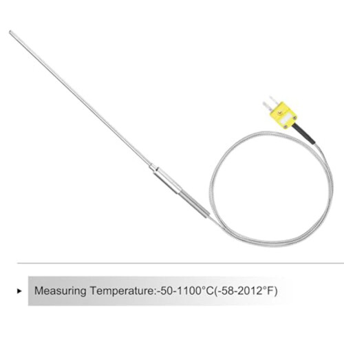 K Type Thermocouple with Plug, Meter Temperature Sensor Probe -50 to 1100C,3.3ft Wire 4x150mm 2