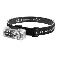 Linterna Frontal LED con Sensor de Movimiento para Acampar y Pescar, Recargable por USB, con Luz de Advertencia Magnética