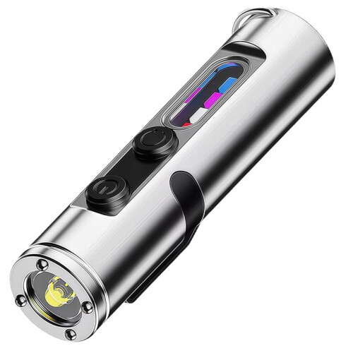Taclight  Survival Flashlight 500 Lumens Rechargeable EDC Flashlight Waterproof Pocket Keychain Flashlights B 1