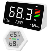 Digitaler Schallpegelmesser mit Großem LCD-Bildschirm, Desktop-Dezibel 30-130 DBA, Digitaler Geräuschmesser, Dezibel-Überwachungstester