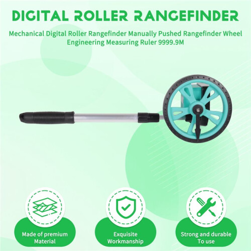 Mechanical Digital Roller Rangefinder Manually Pushed Rangefinder Wheel Engineering Measuring Ruler 9999.9M 1