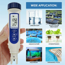 Testeur de Salinité TDS Multiparamètre, Double Affichage, Format de Poche, Testeur de Qualité de L'Eau, Étanche IP65, pour Piscine et Laboratoire.