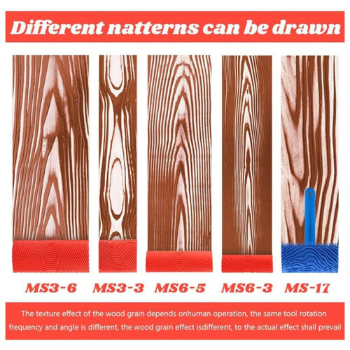 5 Pack Wood Grain Tool,Woodgraining Tool Kit,Texture Pattern with Handle Roller Rubber Empaistic Graining Tool 2