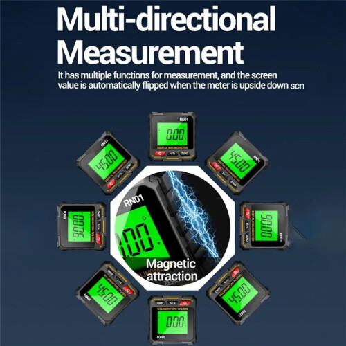 Multi-Functional Digital Display Inclinometer High Precision Magnetic Inclinometer Box Slope Angle Measurement Ruler