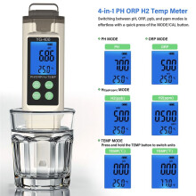 Tester Temperatury PH Wody YG-400 ORP H2, Miernik Temperatury TDS Wodoru, Miernik Jakości Wody Pitnej do Akwariów i Basenów Hydroponicznych
