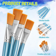 40Pcs Flat Paint Brushes Set, 1 Inch Wide Watercolor Brush Oil Painting Brushes Paint Professional Brush for Kids