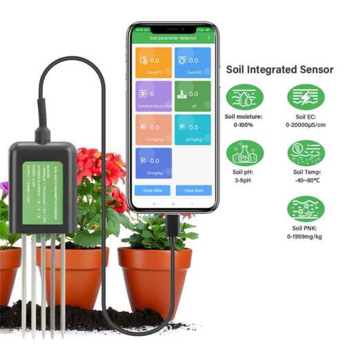 Soil PH Meter Moisture Tester Soil Analyzer for Android USB  Garden Soil Nutrient Sensor for Greenhouse Home Farmer 2