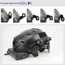 2X Helmet Special Lighting Flashlight Rail Helmet Accessories 25mm 5 Position Torch Clamp Torch Holder,Black