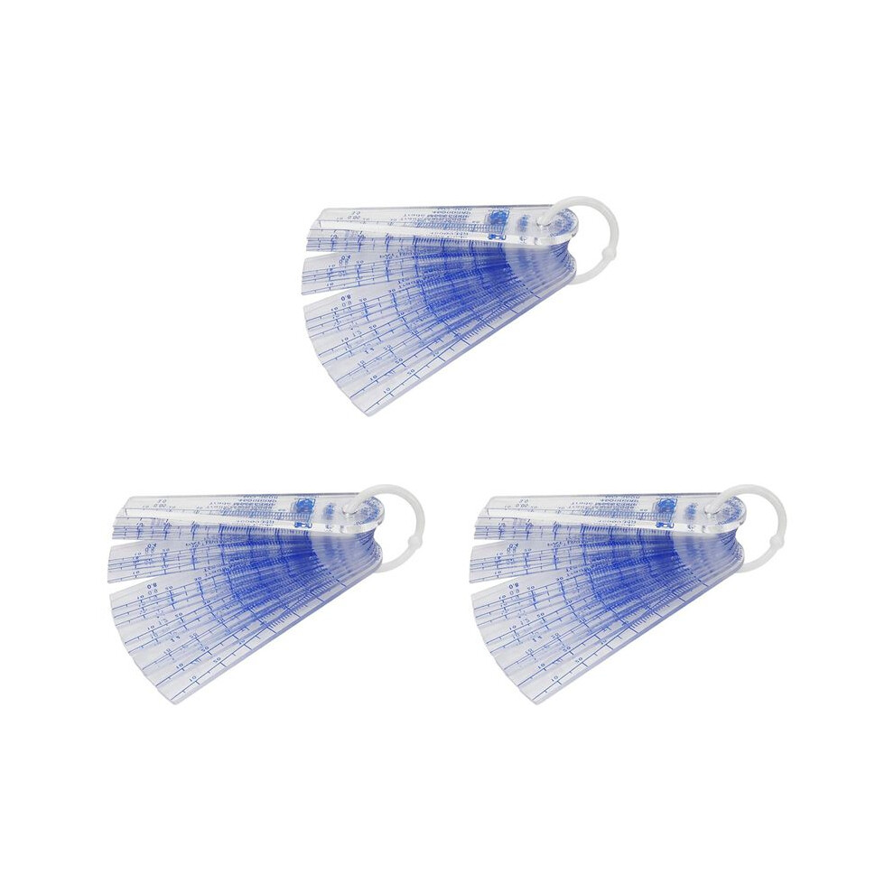 3X Plastic Feeler Gauge 0.05Mm To 3Mm Metric -Measuring Tool 21 Leaf 6032647983907