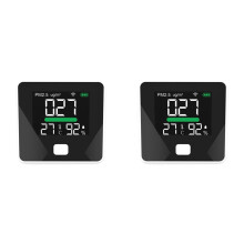 2X Tuya WiFi Luchtkwaliteitsmeter PM2.5 Temperatuur-Vochtigheidstester Draagbaar LED-Display voor Thuiskantoor