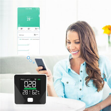 2X Tuya WiFi Air Quality Meter PM2.5 Temperature Humidity Tester Portable LED Display for Home Office