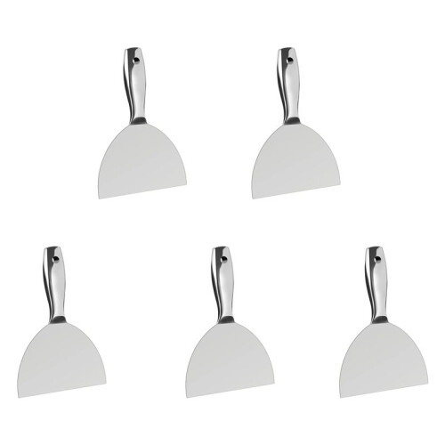 5X EspáTula de 6 Polegadas, Ferramenta Raspadora de AçO InoxidáVel Polido Premium de uma PeçA para Acabamento de Drywall