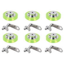 6pcs 200mm Aluminum Polyurethane Industrial Encoder Wheel Measuring Wheel with Type 20mm Aluminum Encoder Bracket