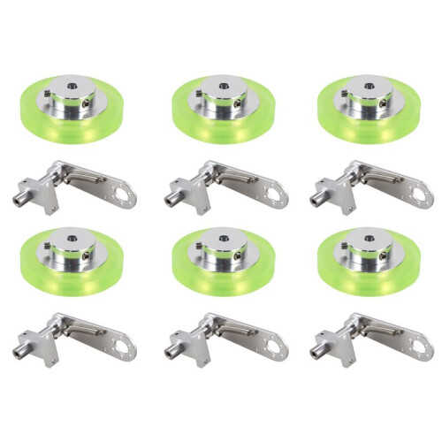 6pcs 200mm Aluminum Polyurethane Industrial Encoder Wheel Measuring Wheel with Type 20mm Aluminum Encoder Bracket