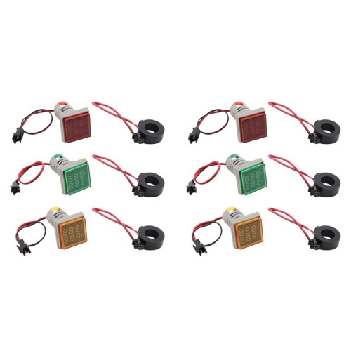 2X AC Volt Amp Meter, AC 20-500V 0-100A Multimeter LED Dual Display Voltmeter Ammeter Voltage and Current Meter Tester