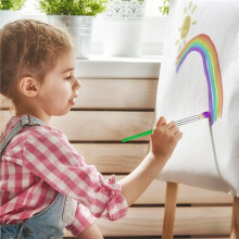 Paint Brushes for Kids, 66 Pcs Round and Flat Paint Brush Set, Easy Hold and Clean Toddler Paint Brushes, Paint Brushes