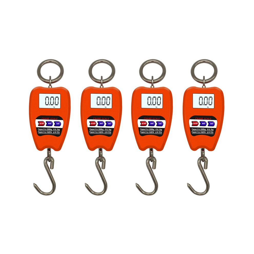 4X Crane Scale Weighing Digital Industrial Hanging Scale 200Kg/441Lb Heavy Duty Hanging Hook Scales Orange 6031743513520