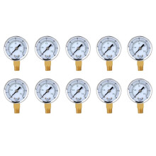 10X Manometer - 0 - 30 Psi 0 - 2 Bar -Wijzerplaat Compressormeters Hydraulische Manometer Gage Dubbele Schaal Zwart