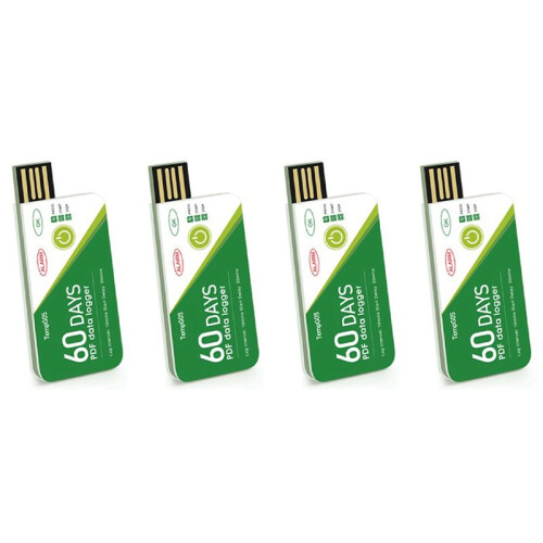 4X 60 Days USB Temperature Data Logger -30 -+60  Report with App IP67 Disposable High-Precision Recorder with Warning