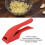 Multipurpose 2-in-1 Garlic Press with Ergonomic Handle, Red, PP Material 6