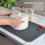 Rectangular Silicone Dish Drying Mat, Anti Slip, Built-in Drain, Small Kitchen Counter Protector 14
