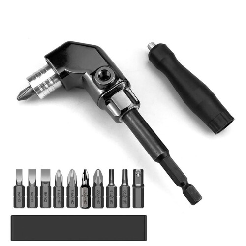 Self-Locking 90 Degree Right Angle Screwdriver Holder Drive Bit Angle Extension Electric Screw Driver Angle Driver B