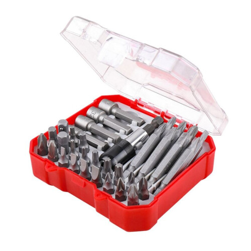 34Pcs Ratchet Screwdriver Batch Combination Plum Triangle Special-Shaped Screwdriver Home Set Box