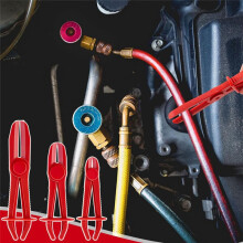 12 Pcs Hose Clamp Pliers Hose Pinch Off Pliers Hose Pliers Fuel Clamp Pinch Clamp Tool, Red, 3 Sizes