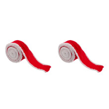 2Rolls Velvet Fringe Ribbon Red for DIY Crafts and Festive Decorations