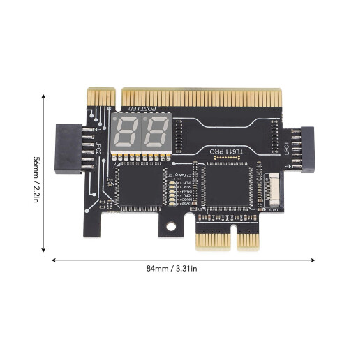 TL611 Pro Debug Card, PCI E Motherboard Analyzer, 84x56mm Black 1
