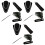 12Stk Schwarze Headbands Halskette Zigarrenhalter Party-Set 3