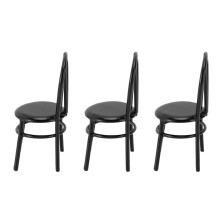 Miniature Iron Dollhouse Chairs 1:12 Scale, 25x22x51mm Black (3 pcs)