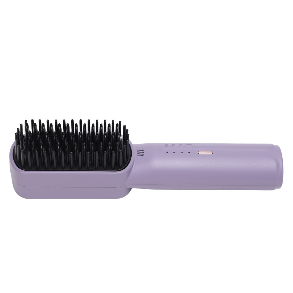Portable Cordless Ionic Hair Straightening Brush 3200mAh Violet