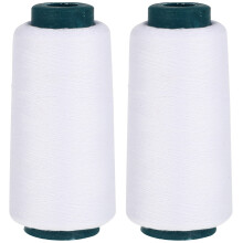 2Pcs 3000 Yards White Quilting Thread for Sewing Machines Polyester