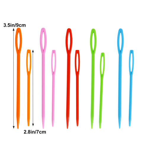 80Pcs Large Eye Plastic Sewing Needles Assorted Colors for Kids Crafts 1