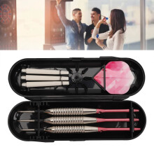 Tragbares pinkes Stahl-Dart-Set mit Aluminium-Schaft und PET-Flights