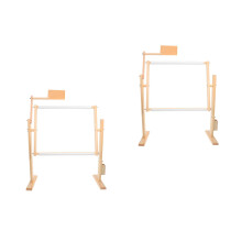 2Sets Durable Wooden Cross Stitch Stand 360 Rotating Adjustable Beige