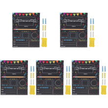 5Sets Wooden First Day of School Board Black Chalkboard for Kids Use