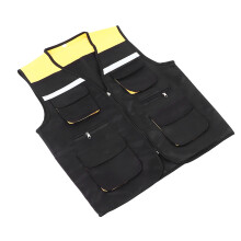 Giubbotto da lavoro riflettente con più tasche 3XL Nero per costruzioni e meccanici