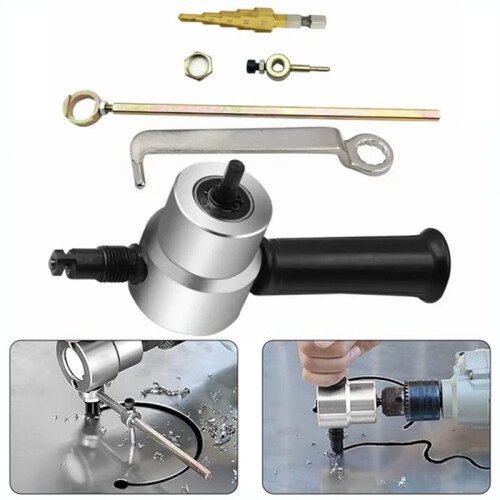 Accessoire pour Perceuse Électrique : Poinçonneuse, Ciseaux, Grignoteuse à Tôle, Perceuse Électrique Réglable 1